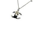 CHANEL CC CameliaLogo Necklace Silver  Discount