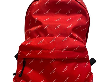 BALENCIAGA Backpack Monogram Nylon RED logo bag Sale