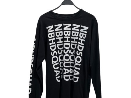 NEIGHBORHOOD LS T-Shirt L Cotton BLK All Over Print REPEAT LOGO Supply