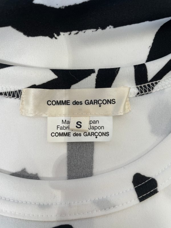 COMME des GARCONS LS T-Shirt S Polyester WHT All Over Print  Discount