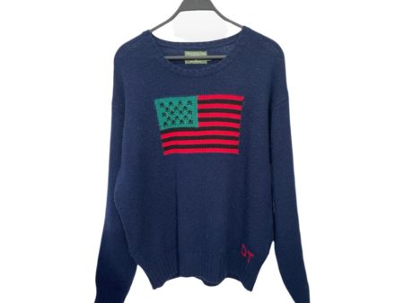 DENIM TEARS Sweater XL Graphic Wool NVY FLAG For Sale