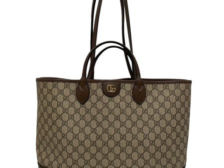 GUCCI Tote Bag All Over Print Leather BRW GG SUPREME CANVAS For Sale