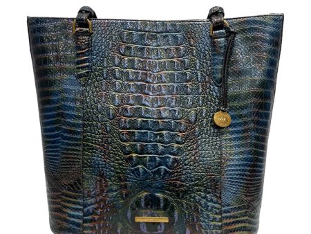 Brahmin Tote Bag Animal Pattern Leather BLU ABIGAIL MULTI WESTFIELD on Sale