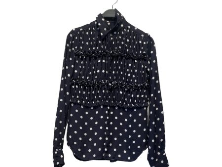 COMME des GARCONS LS Shirt XS Polka dot Nylon NVY  For Discount