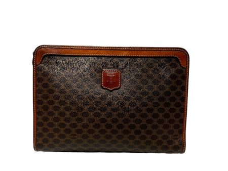 CELINE Clutch Bag M Monogram Leather BRW MACADAM CLUTCH Online Sale