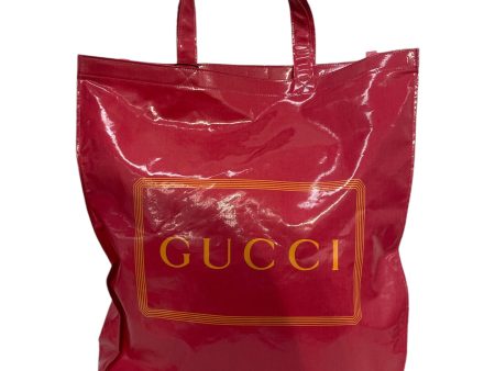 GUCCI Tote Bag Nylon RED GUCCI LOGO For Sale