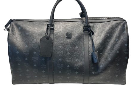 MCM Boston Bag Monogram Leather BLK  Supply