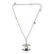 CHANEL CC CameliaLogo Necklace Silver  Discount