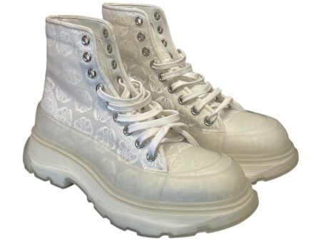 Alexander McQueen Hi-Sneakers EU 41 Floral Pattern WHT Tread Slick Boots Discount