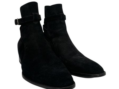 YVES SAINT LAURENT Chelsea Boots EU 41 Suede BLK Side Zip WYATT on Sale