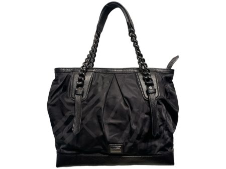 BURBERRY LONDON Tote Bag Plaid Nylon BLK Torbitt For Discount