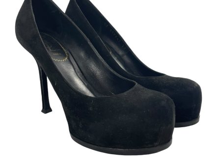 YVES SAINT LAURENT Heels EU 35 Suede BLK STILETTO SUEDE Hot on Sale